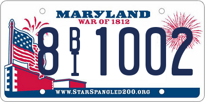 MD license plate 8BI1002