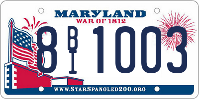 MD license plate 8BI1003