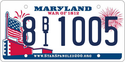 MD license plate 8BI1005