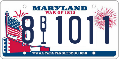MD license plate 8BI1011