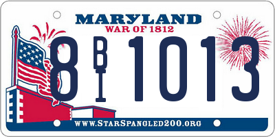 MD license plate 8BI1013