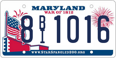 MD license plate 8BI1016