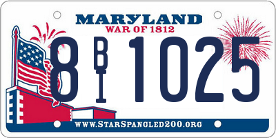 MD license plate 8BI1025