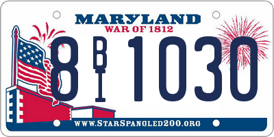 MD license plate 8BI1030