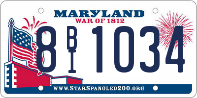 MD license plate 8BI1034