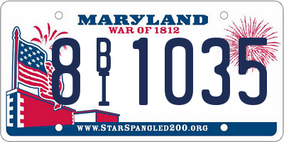 MD license plate 8BI1035