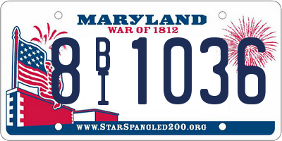MD license plate 8BI1036