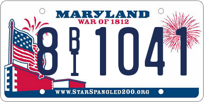 MD license plate 8BI1041