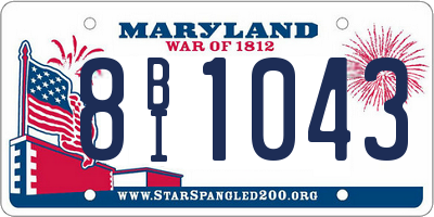 MD license plate 8BI1043