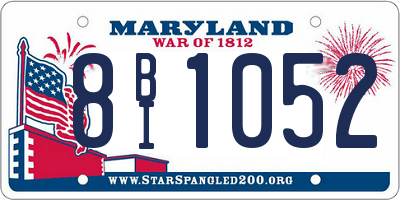 MD license plate 8BI1052