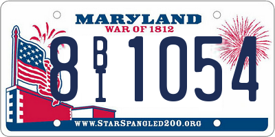 MD license plate 8BI1054