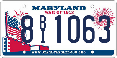 MD license plate 8BI1063
