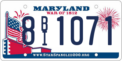 MD license plate 8BI1071