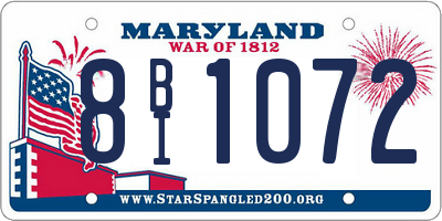MD license plate 8BI1072