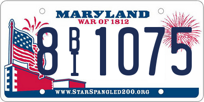 MD license plate 8BI1075