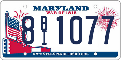 MD license plate 8BI1077