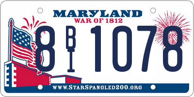 MD license plate 8BI1078