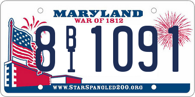 MD license plate 8BI1091