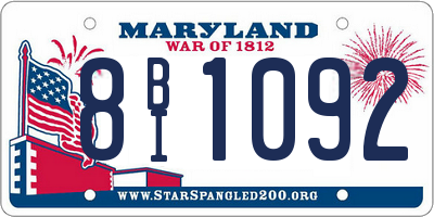 MD license plate 8BI1092