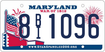 MD license plate 8BI1096
