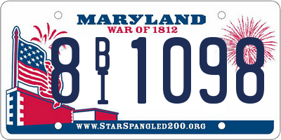 MD license plate 8BI1098