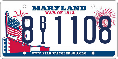 MD license plate 8BI1108