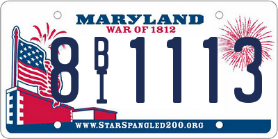 MD license plate 8BI1113