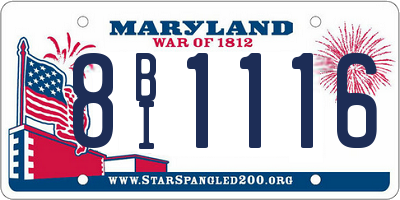 MD license plate 8BI1116