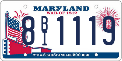 MD license plate 8BI1119