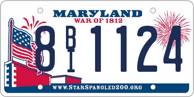 MD license plate 8BI1124