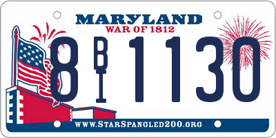 MD license plate 8BI1130