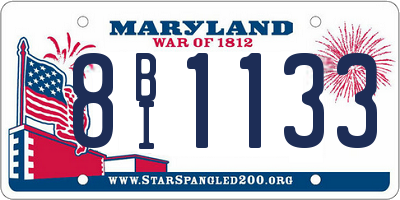 MD license plate 8BI1133