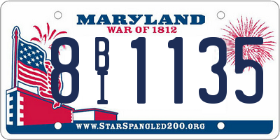 MD license plate 8BI1135