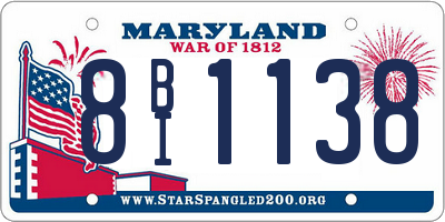 MD license plate 8BI1138
