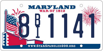 MD license plate 8BI1141