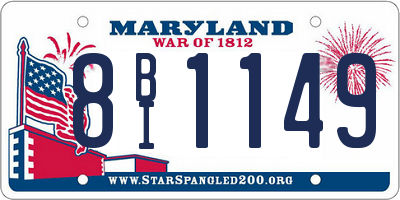 MD license plate 8BI1149