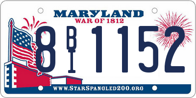 MD license plate 8BI1152