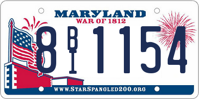 MD license plate 8BI1154