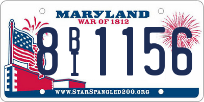 MD license plate 8BI1156