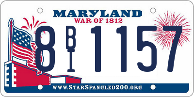 MD license plate 8BI1157