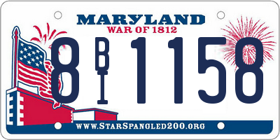 MD license plate 8BI1158