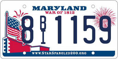 MD license plate 8BI1159