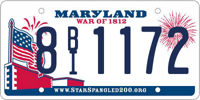 MD license plate 8BI1172