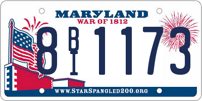 MD license plate 8BI1173