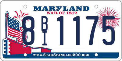 MD license plate 8BI1175