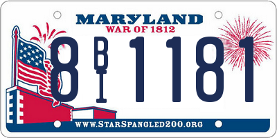 MD license plate 8BI1181