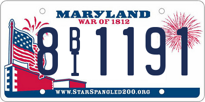 MD license plate 8BI1191
