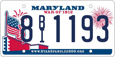 MD license plate 8BI1193