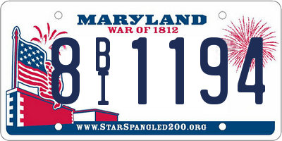 MD license plate 8BI1194