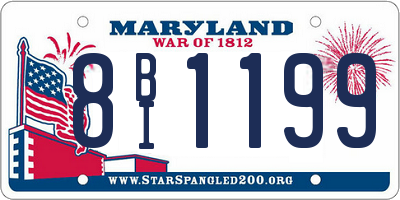 MD license plate 8BI1199